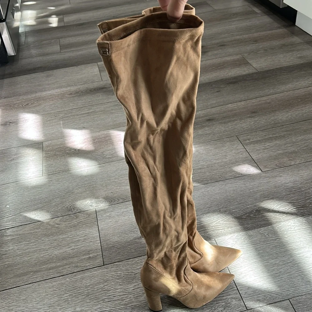 GUESS Women's Abetter Block Heel Over the Knee Boots